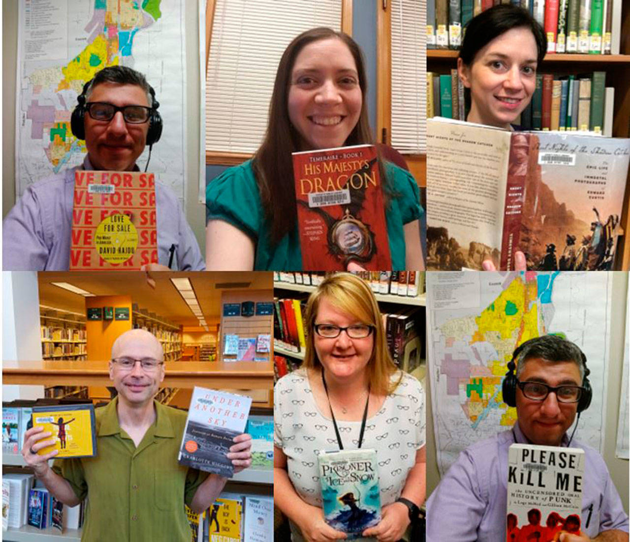 Some of the Everett Public Library’s librarians and their summer reading recommendations. (Everett Public Library image)