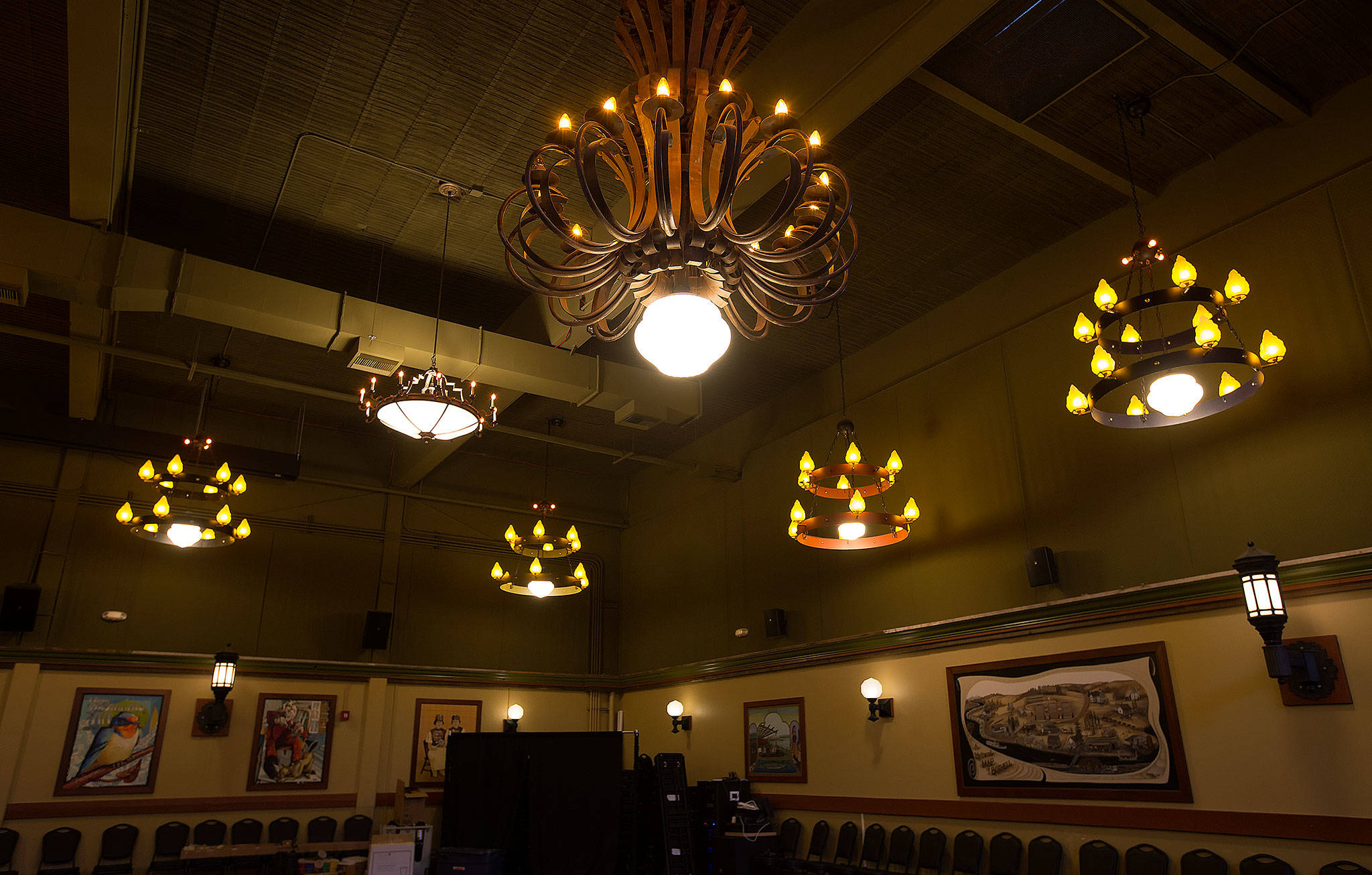 Along with the Anderson Summer School Brewfest, McMenamins in Bothell will be hosting a speaker series of faculty from the University of Washington-Bothell called Pub Night Talks. The talks will be held in Haynes’ Hall, which features many unique hanging chandeliers. (Andy Bronson / The Herald)