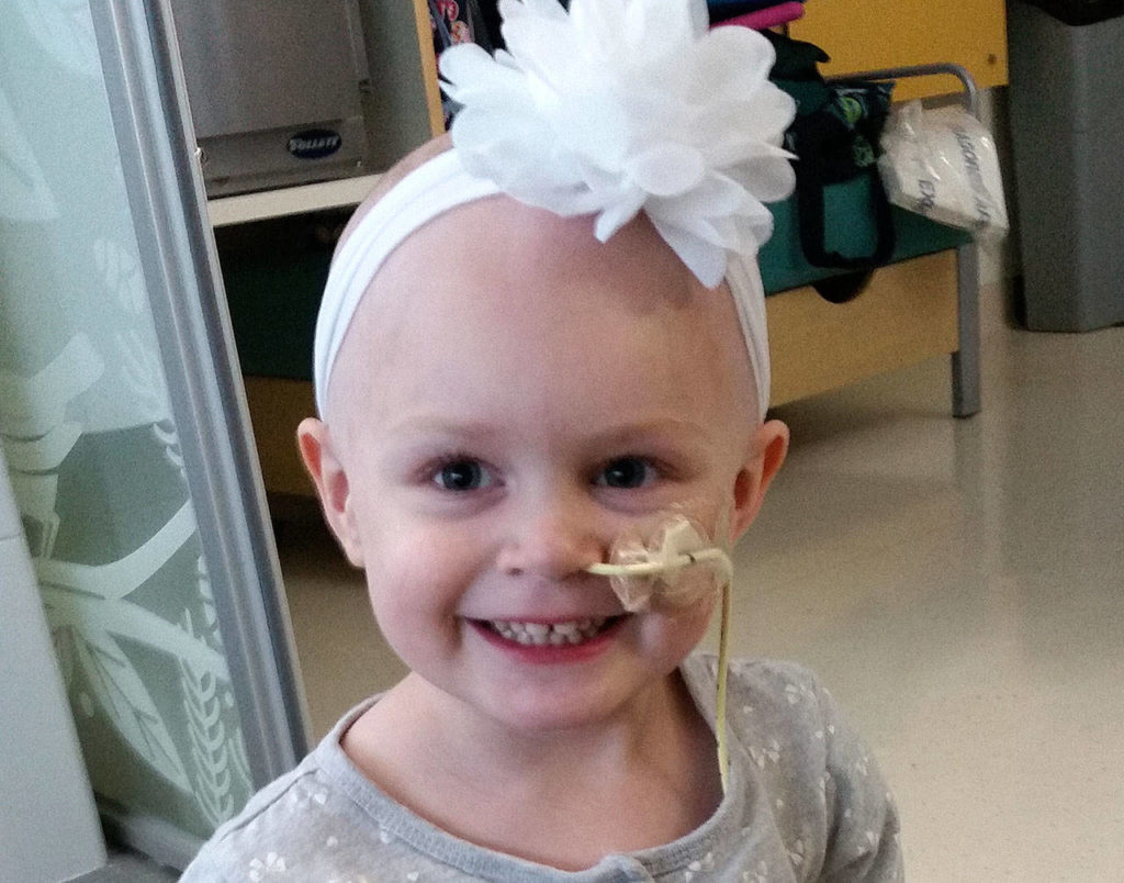 Reese has lost her reddish-brown curly hair because of chemotherapy. (Submitted photo)

