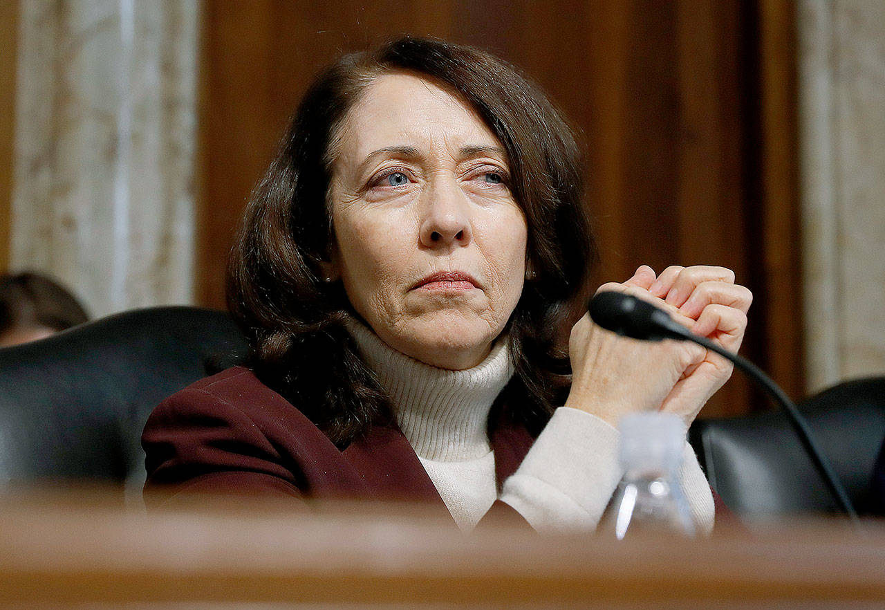 U.S. Sen. Maria Cantwell, D-Washington, on Capitol Hill in Washington on Jan. 19. (AP Photo/Carolyn Kaster)