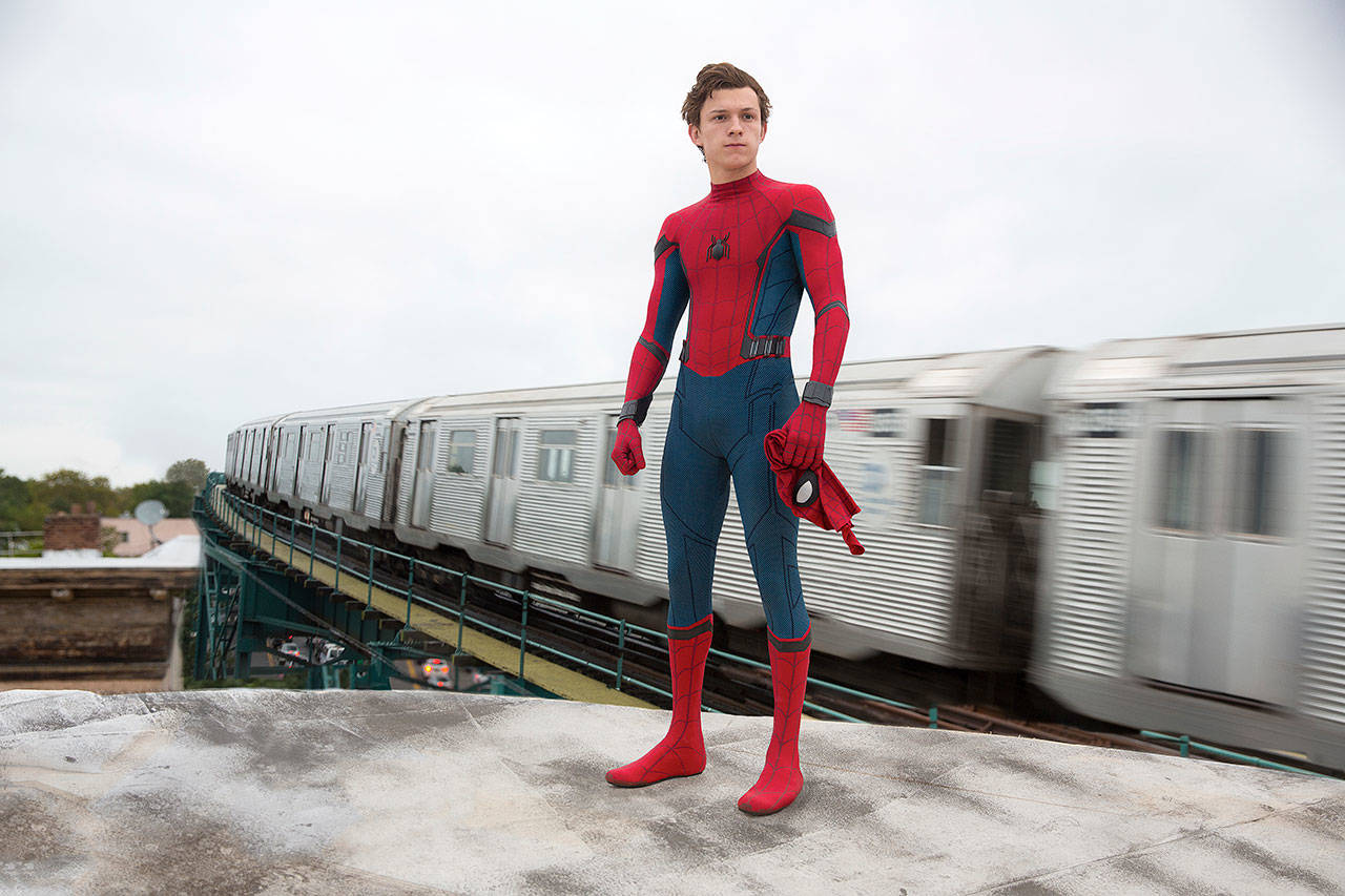 Tom Holland plays a teenage Spidey in “Spider-Man: Homecoming.” (Columbia Pictures-Sony)