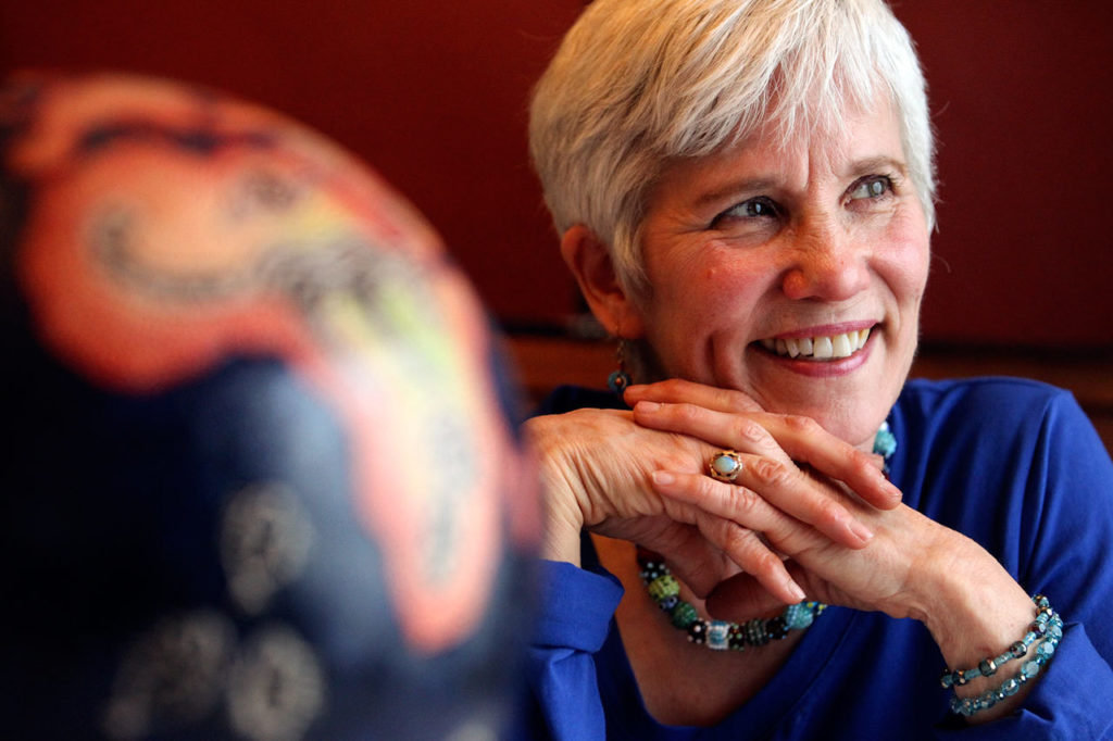 The Schack Art Center’s Artist of the Year, Gale Johansen at her home in Snohomish. (Kevin Clark / The Herald)
