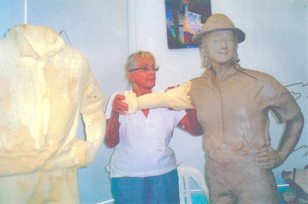 Kay Henkel works on a sculpture in Palm Springs, where she moved 30 years ago and remains active in the arts community. (Submitted photo) 

