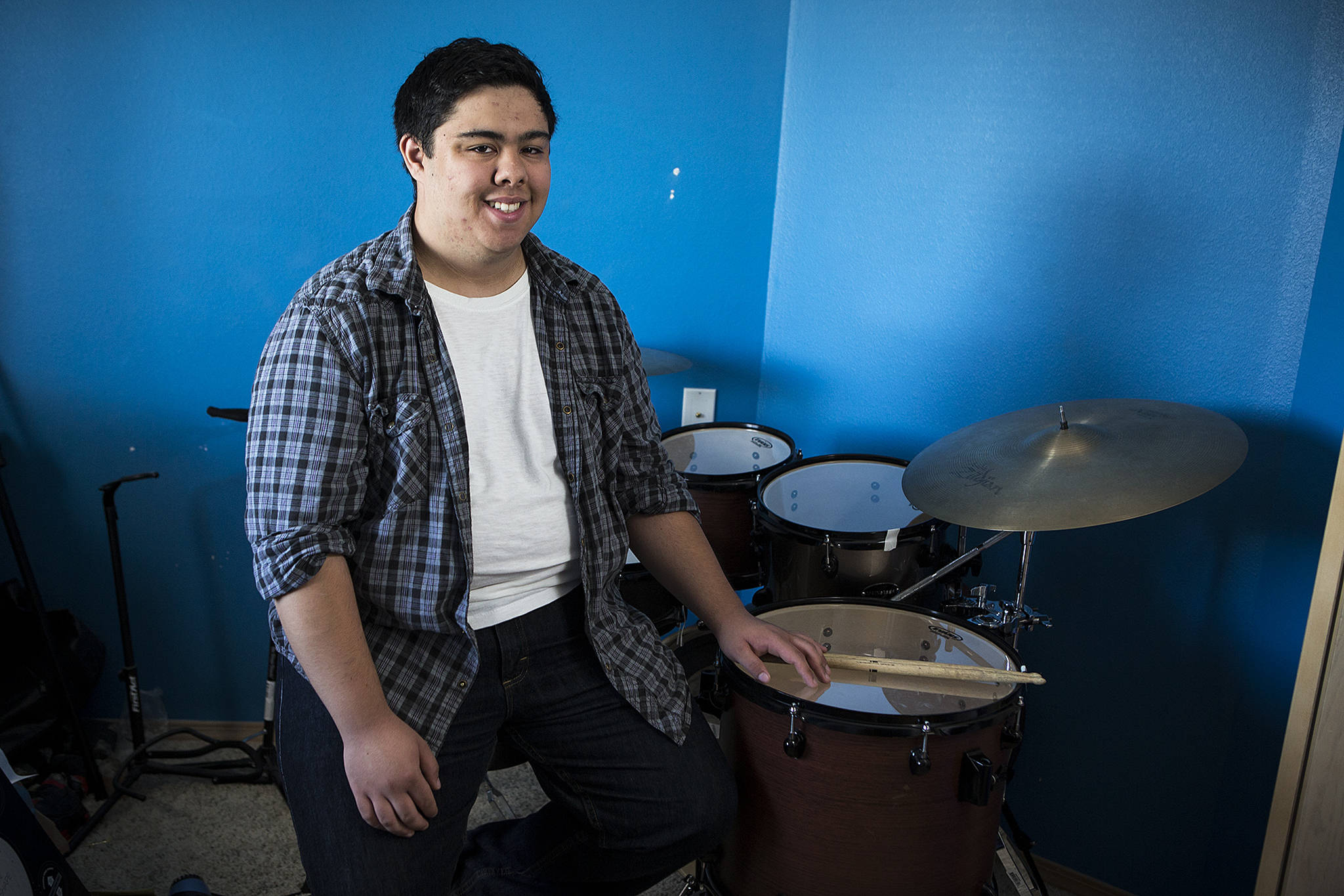 Loren Anderson is a musician and valedictorian from Marysville Pilchuck High School. He plans on attending Gonzaga University this fall. (Ian Terry / The Herald)