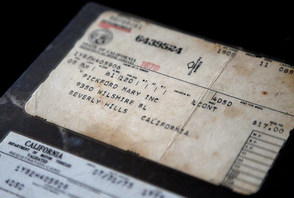 The Selias have the registration for the 1961 Lincoln Continental that was first owned by Mary Pickford.
