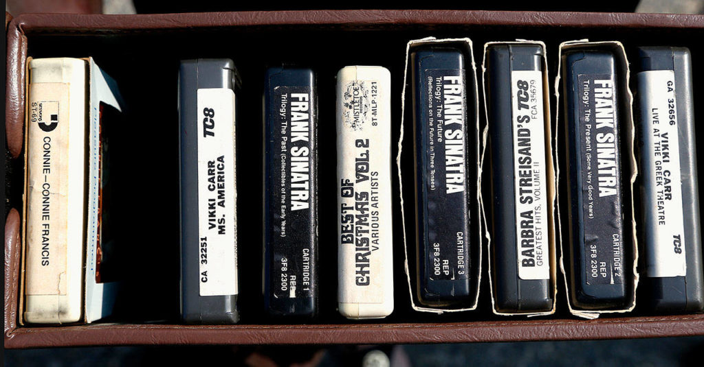 The Selias’ 1961 Lincoln Continental came complete with 1960s tunes on eight-track tapes. (Dan Bates / The Herald)
