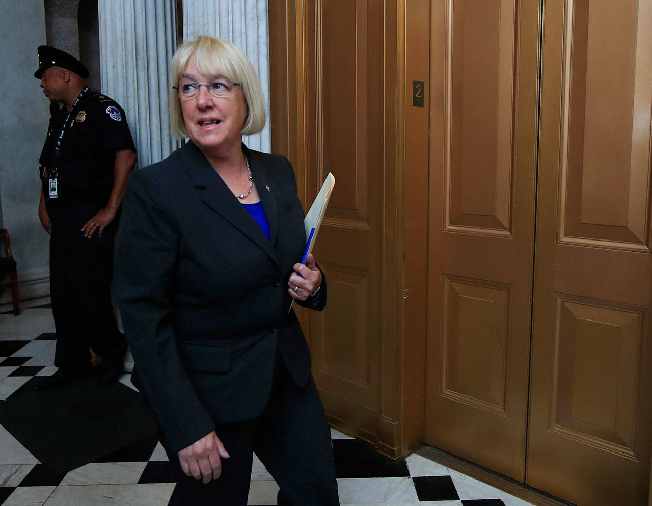 Sen. Patty Murray, D-Washington, leaves the Senate floor on Capitol Hill in Washington on July 17. (AP Photo/Manuel Balce Ceneta)