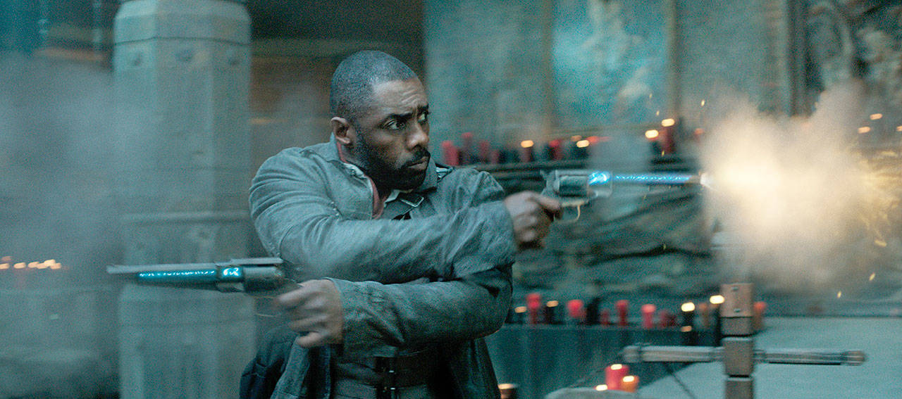 They call him the Gunslinger, but Idris Elba can’t decide which direction to shoot in the “The Dark Tower.” (Columbia Pictures)