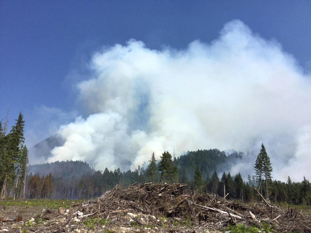 A wildfire near Darrington continues to burn Wednesday. (Northwest Washington Incident Management Team)
