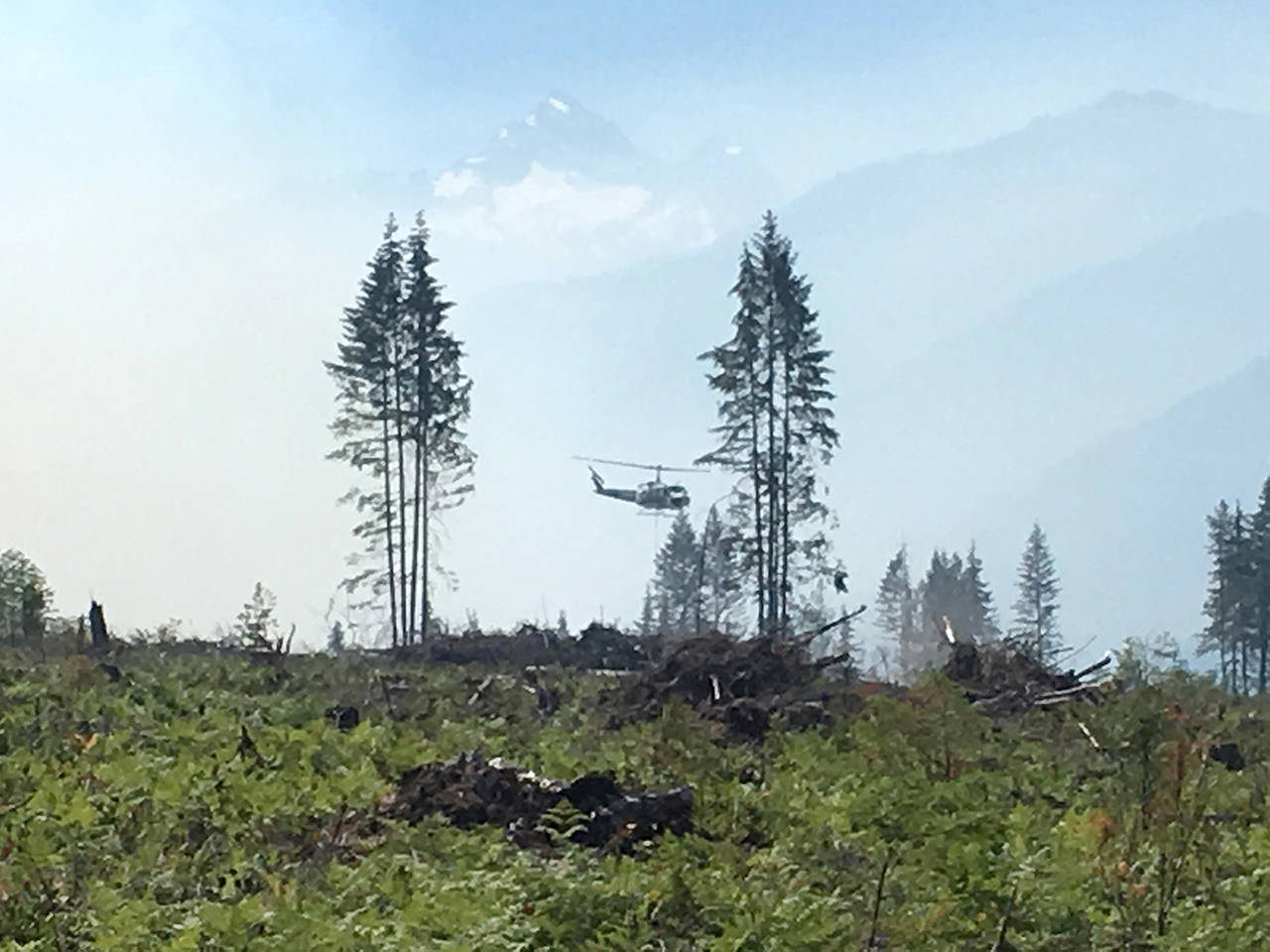 A wildfire near Darrington continues to burn Wednesday. (Northwest Washington Incident Management Team)