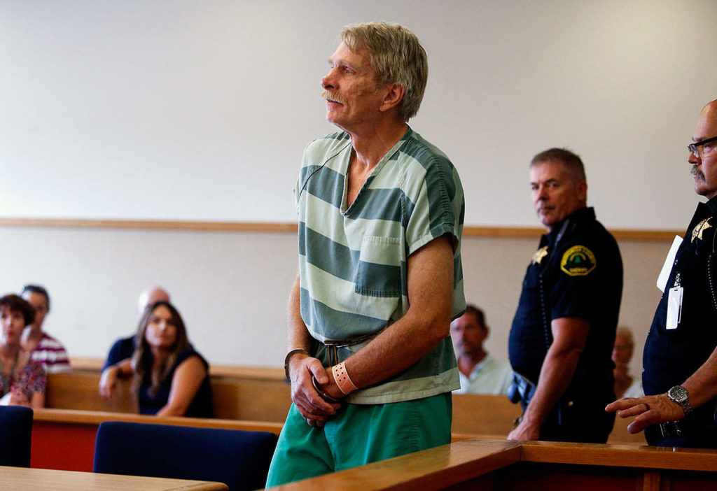 John Derosia appears before Superior Court Judge David Kurtz on Thursday for sentencing in the murder of Shannon Yeager. (Dan Bates / The Herald)
