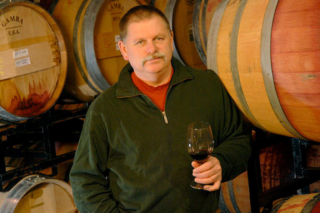 Mike Januik, a product of the University of Oregon, began making wine in Washington’s Columbia Valley in 1984. He spent a decade at Chateau Ste. Michelle prior to launching Novelty Hill and Jaunik wineries in Woodinville. He was elected honorary vintner for the 2016 Auction of Washington Wines. (Photo courtesy of Novelty Hill/Jaunik)
