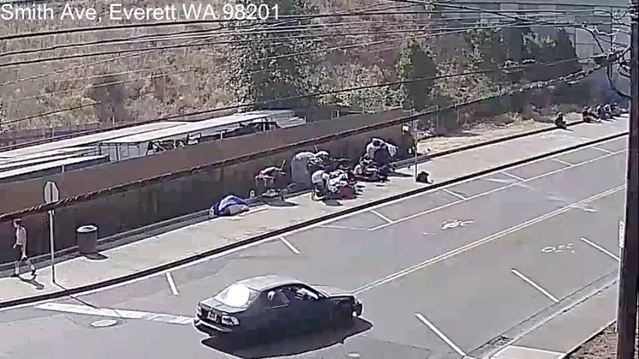 An Everett business owner has started a YouTube broadcast and a Facebook page to live-stream video of homeless people across the street from his business. (YouTube)