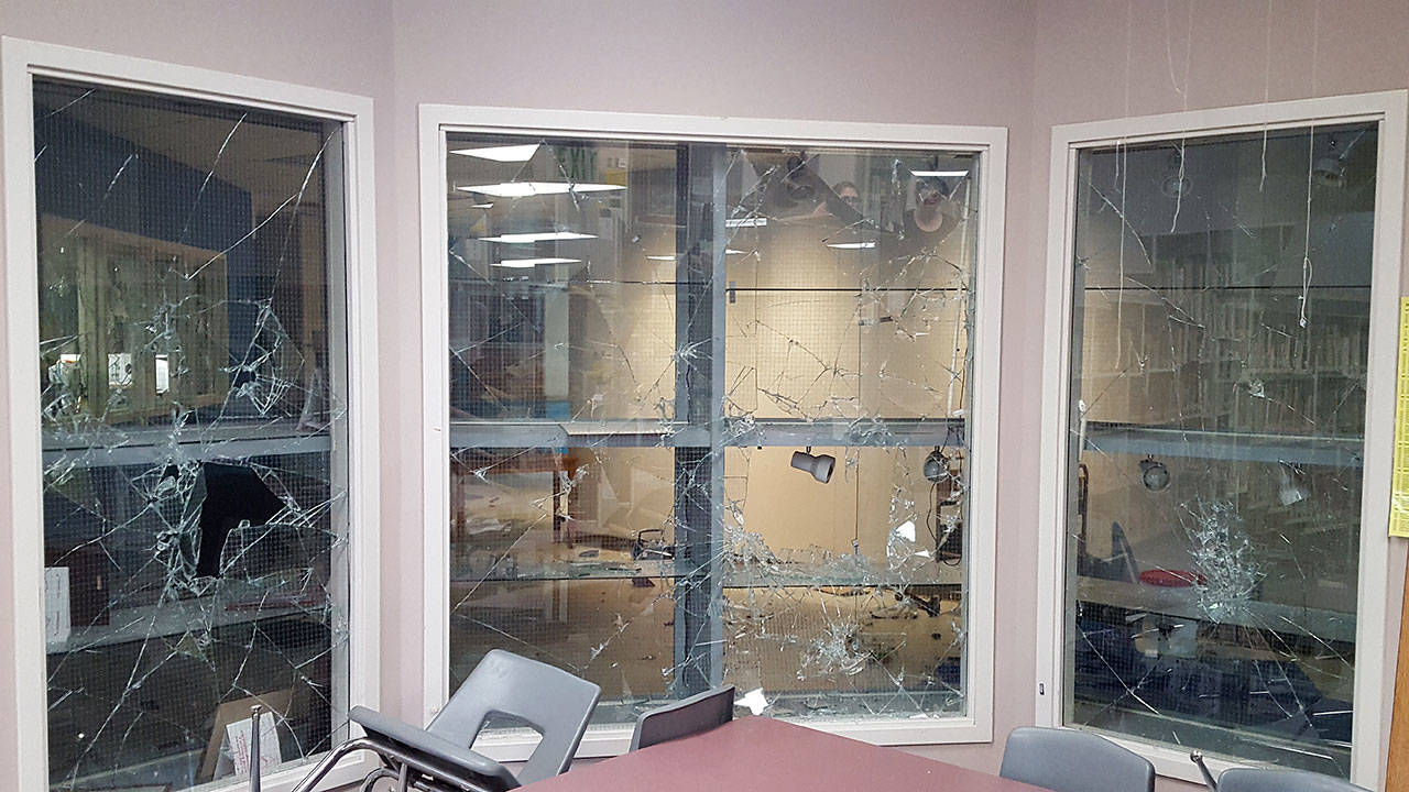 In Darrington, vandals caused hundreds of thousands of dollars in damage at the elementary school, and lesser damage at the high school. (Darrington School District)