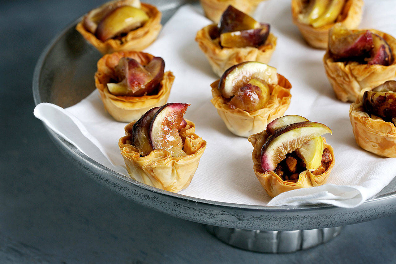These baklava tartlets harness the luscious sweetness of fresh figs. (Photo by Deb Lindsey for The Washington Post)