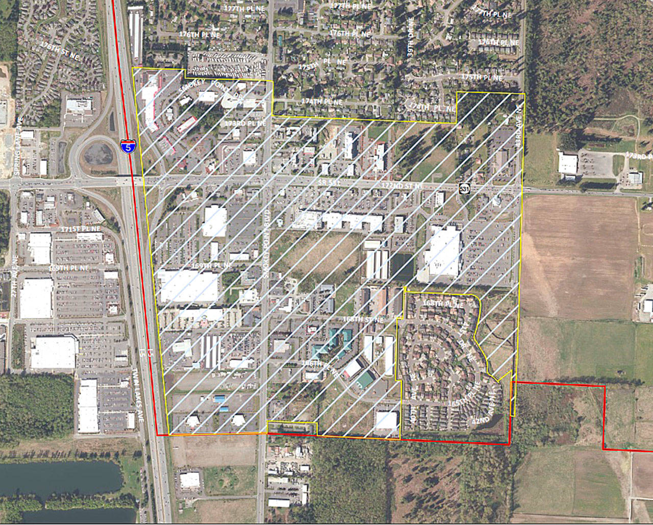 The Stay Out of Designated Areas zone takes effect Tuesday in Smokey Point. (city of Arlington)