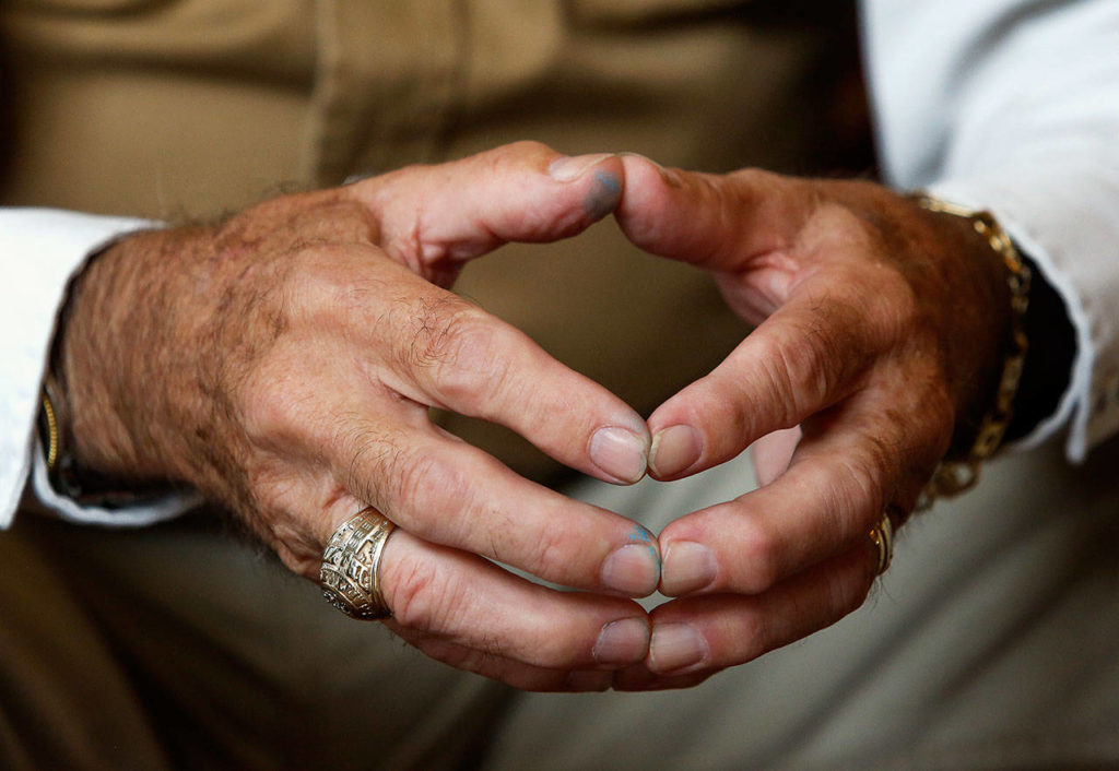 As with most people, not all of Monte Wolff’s memories are easy to tell. He has experienced much. (Dan Bates / The Herald)
