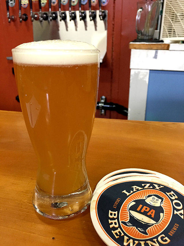 Lazy Boy Brewing’s Total Eclipse of the Wort is a New England-style IPA. The Everett brewery made it in honor of the total solar eclipse that will happen on Aug. 21. (Aaron Swaney/For The Herald)