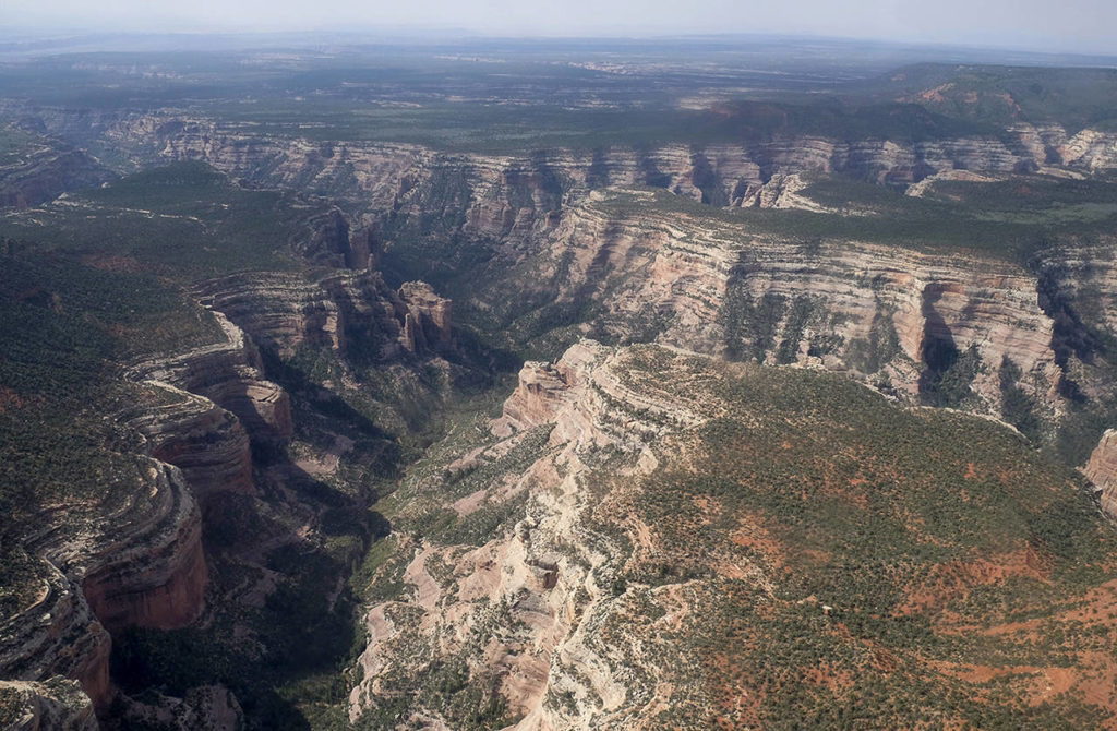 This May 8 photo shows an aerial view of Arch Canyon within Bears Ears National Monument in Utah. (Francisco Kjolseth/The Salt Lake Tribune via AP, File)
