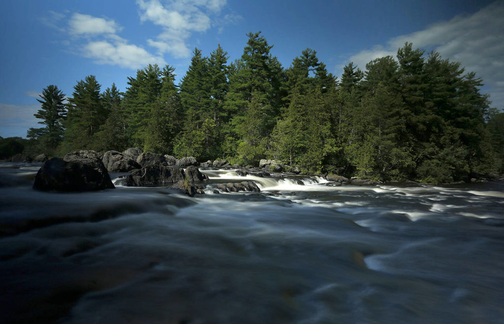 In this Aug. 9 photo, the Penobscot River’s East Branch flows through the new Katahdin Woods and Waters National Monument near Patten, Maine. (AP Photo/Robert F. Bukaty)
