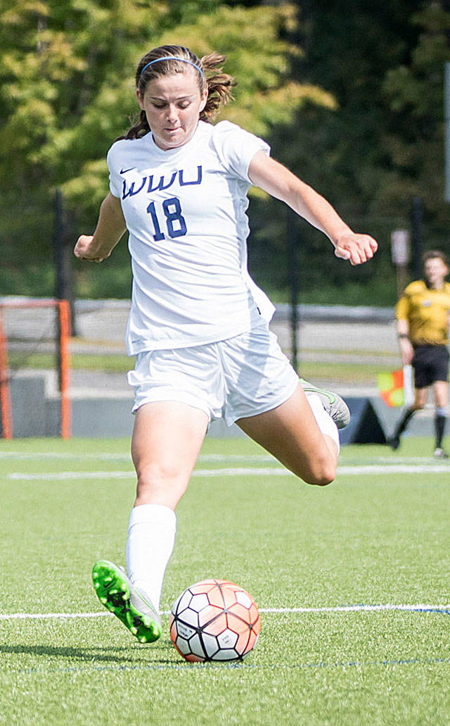 Western Washington University women’s soccer player Liv Larson, a former Arlington High School standout, played a big role in the Vikings’ run to a women’s soccer national championship last season. (Western Washington University photo)