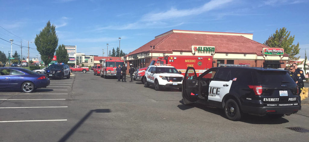 The second of two seemingly unrelated shootings in south Everett occurred on Evergreen Way, according to police. (Everett Police Department)
