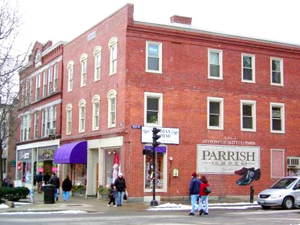 “Jumangi” lives on in Keene in New Hampshire’s Monadnock region through this sign featuring Parrish Shoes. (Greater Peterborough Chamber of Commerce)

