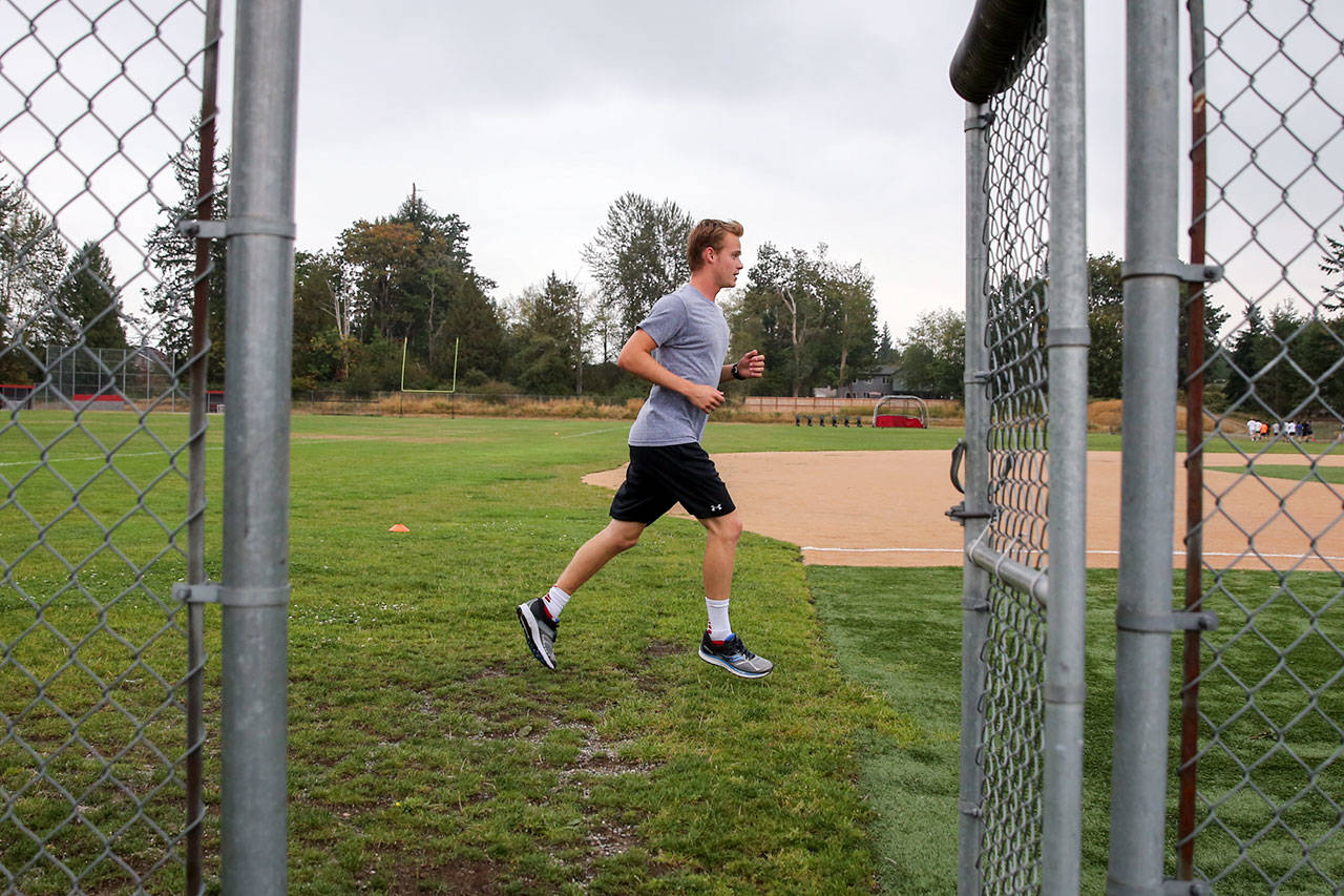 Josh Rauvola, senior at Archbishop Murphy High, finished second at last year’s 2A state cross country meet with hopes of claiming the state title this season. (Kevin Clark / The Herald)