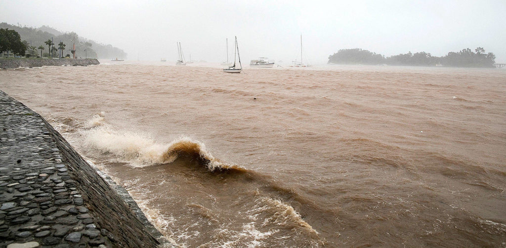 Hurricane Irma approaches Samana, Dominican Republic, on Thursday. (AP Photo/Tatiana Fernandez)
