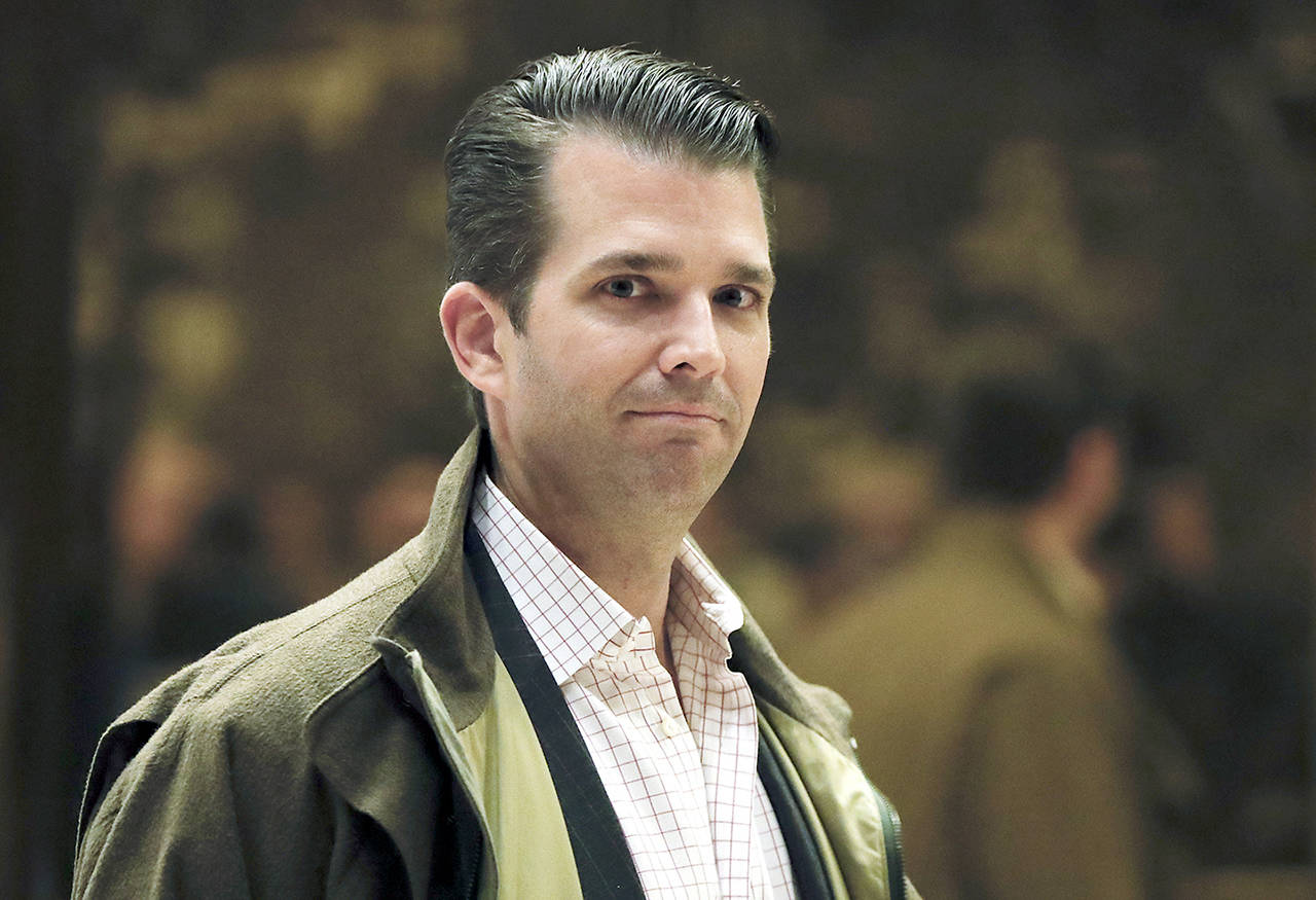 In this Nov. 2016 photo, Donald Trump Jr., son of President-elect Donald Trump, walks from the elevator at Trump Tower in New York. (AP Photo/Carolyn Kaster)