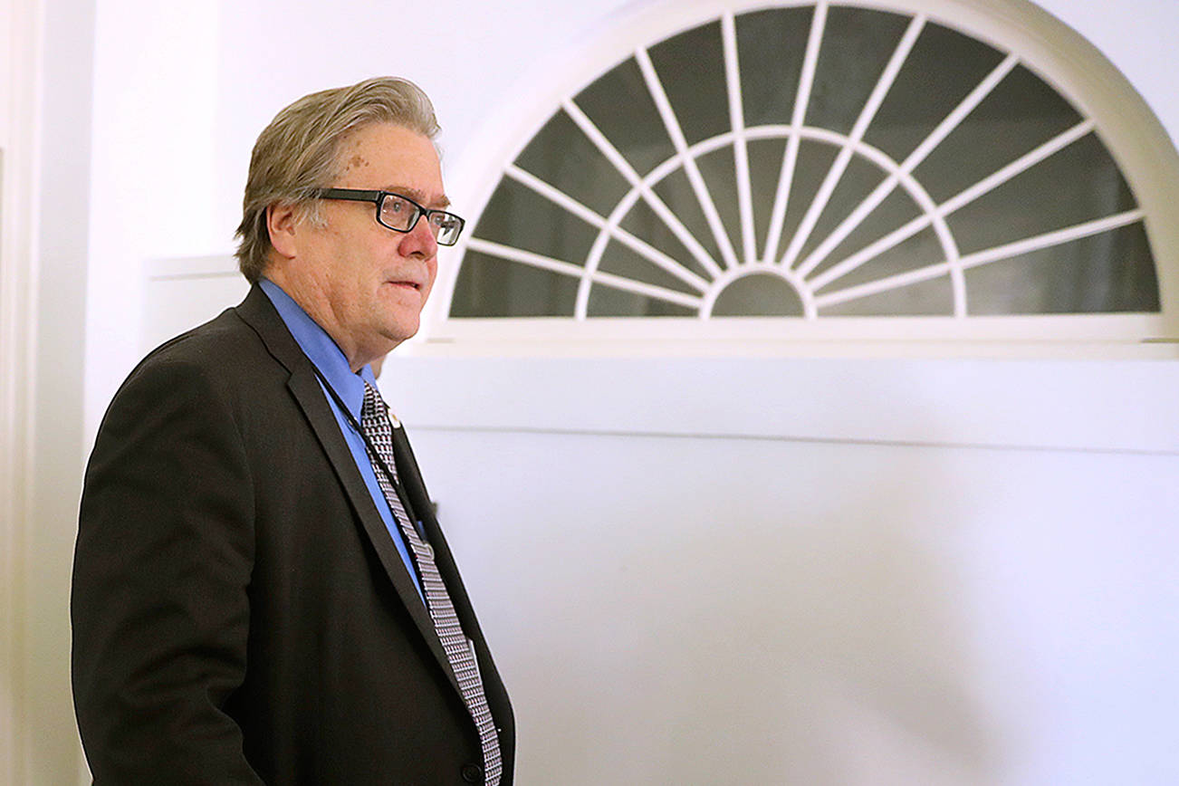 Bannon lashes out at his foes, and Trump’s