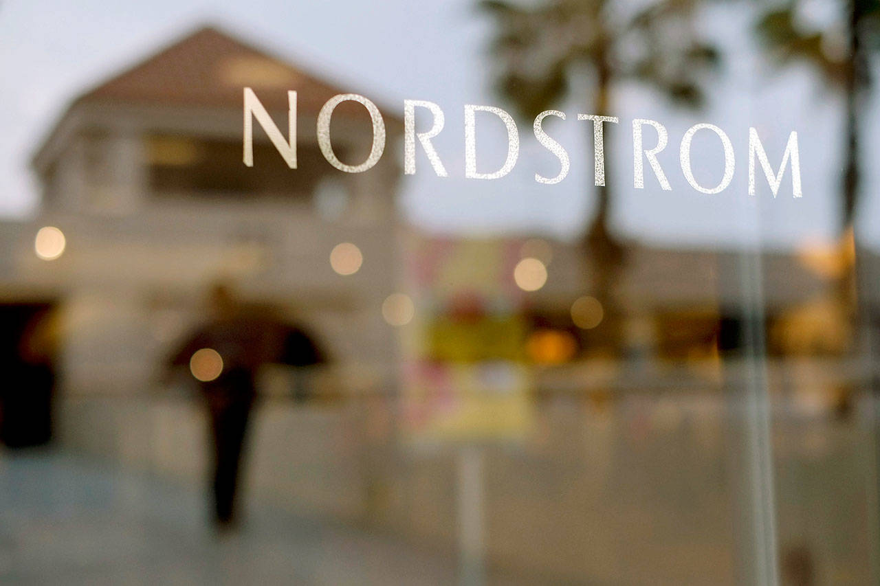 In this 2013 photo, a Nordstrom sign is seen at a shopping mall in Brea, California. (AP Photo/Jae C. Hong, File)