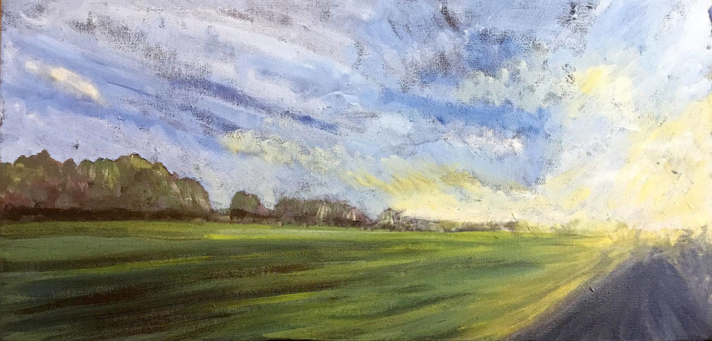 “Evening Drive,” an acrylic on canvas, is one of the paintings Jennie de Mello e Souza will show during the studio tour in Edmonds.
