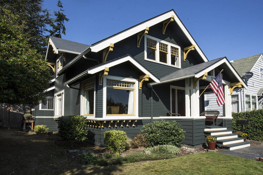 Built in 1910, Nikki Oku and Tim Sonia’s Everett home will be featured in the Historic Everett 2017 Home Tour on Sept. 23. (Ian Terry / The Herald)
