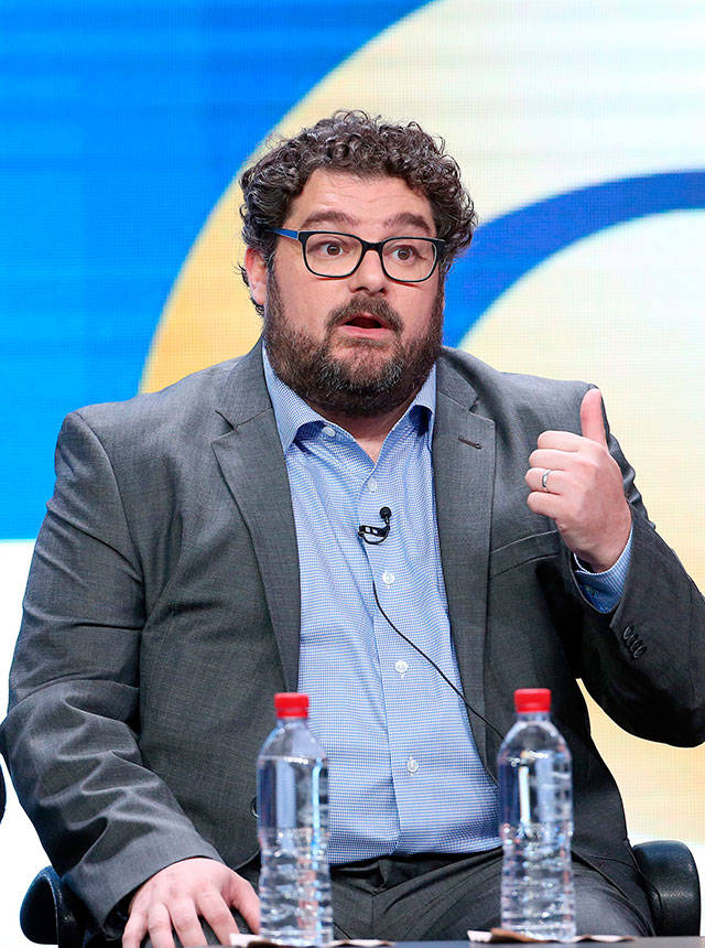 Bobby Moynihan discusses “Me, Myself & I,” his new sitcom on CBS, at a media conference. (TNS)