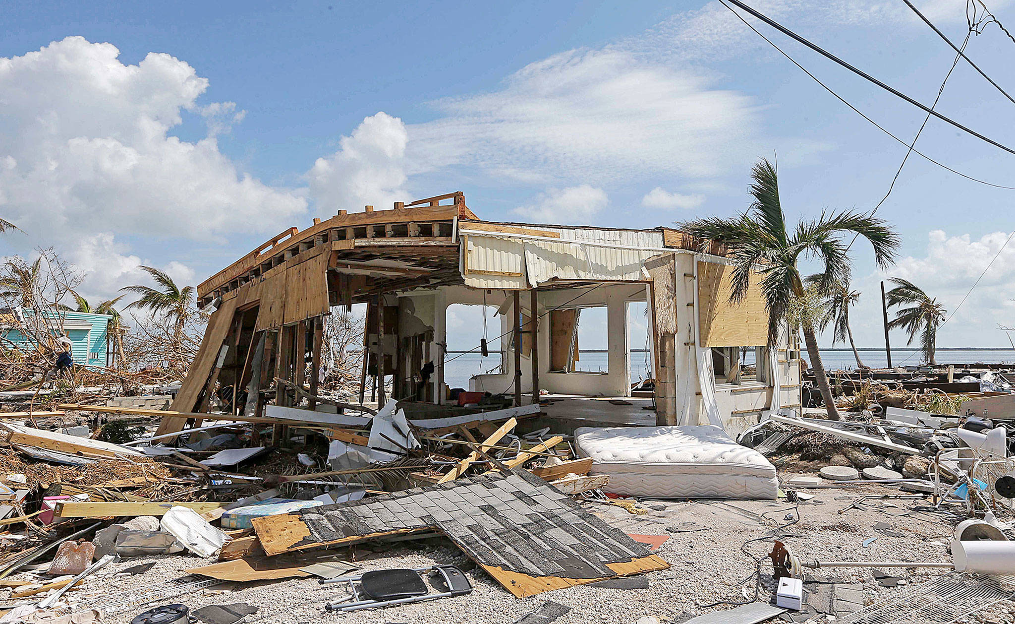Debris surrounds a destroyed structure Wednesday in the aftermath of Hurricane Irma in Big Pine Key, Florida. (AP Photo/Alan Diaz)