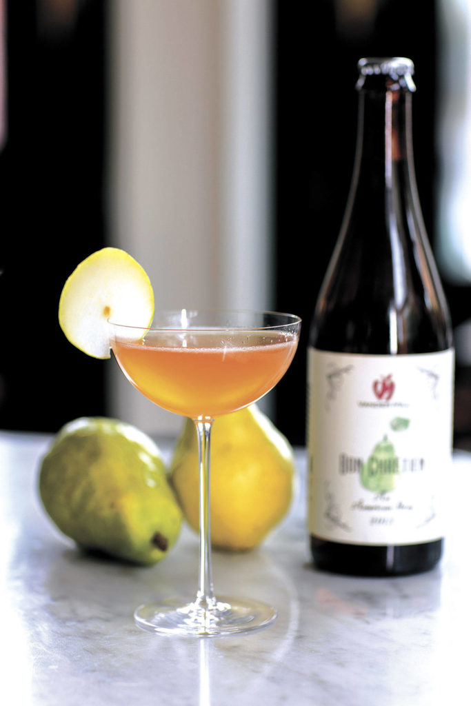 The pear-fect rye fizz makes use of what cidermakers call a “perry,” a cider made entirely from pears instead of apples. (Lindsay Borden Photography)
