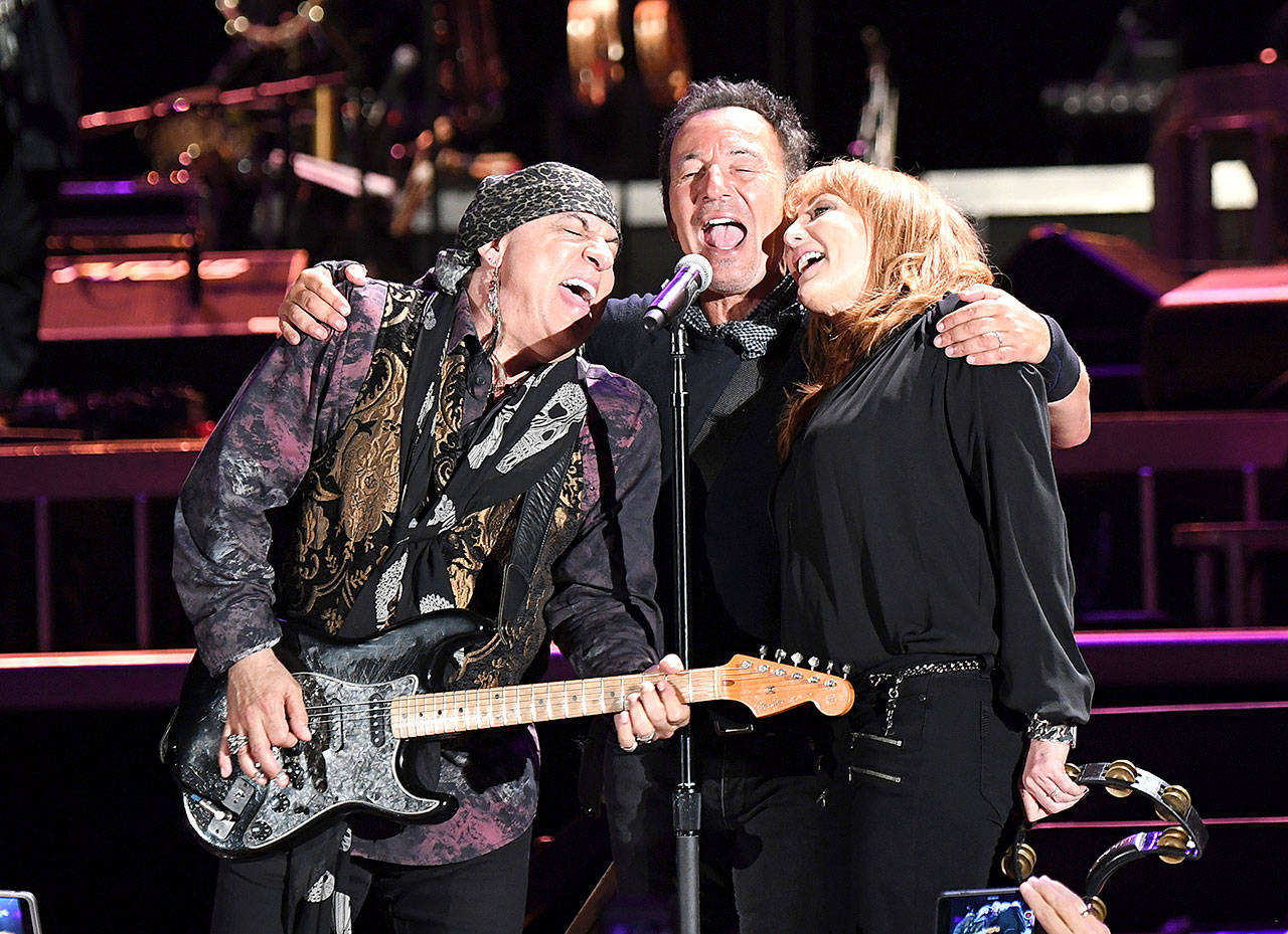 Bruce Springsteen, seen here performing with the E Street band at Nationals Park in Washington, D.C., is starring in “Springsteen on Broadway.” (Washington Post photo by Jonathan Newton)