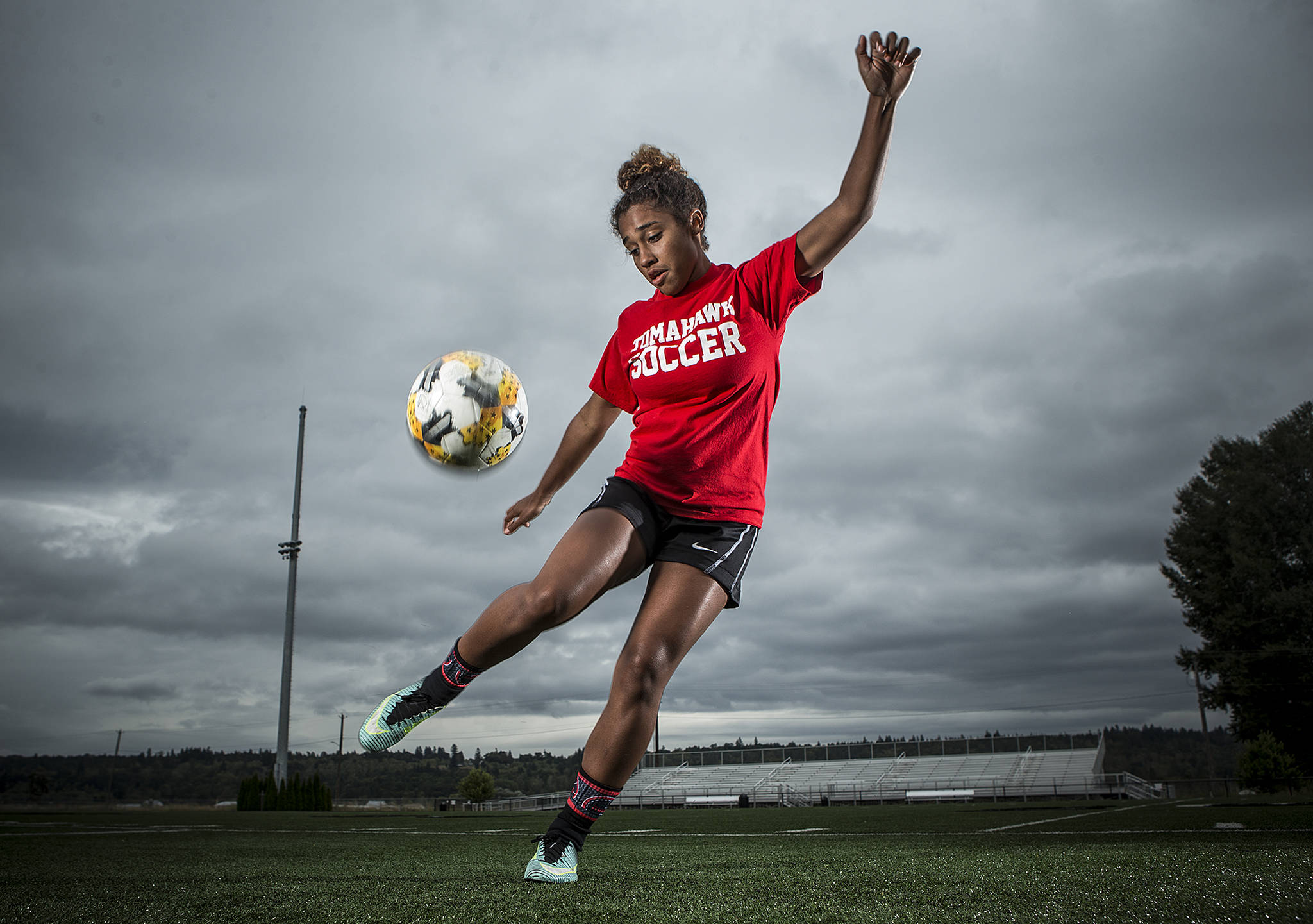 Marysville Pilchuck midfielder Olivia Lee is proving to be one of the best players in all of Wesco 3A soccer. (Ian Terry / The Herald)