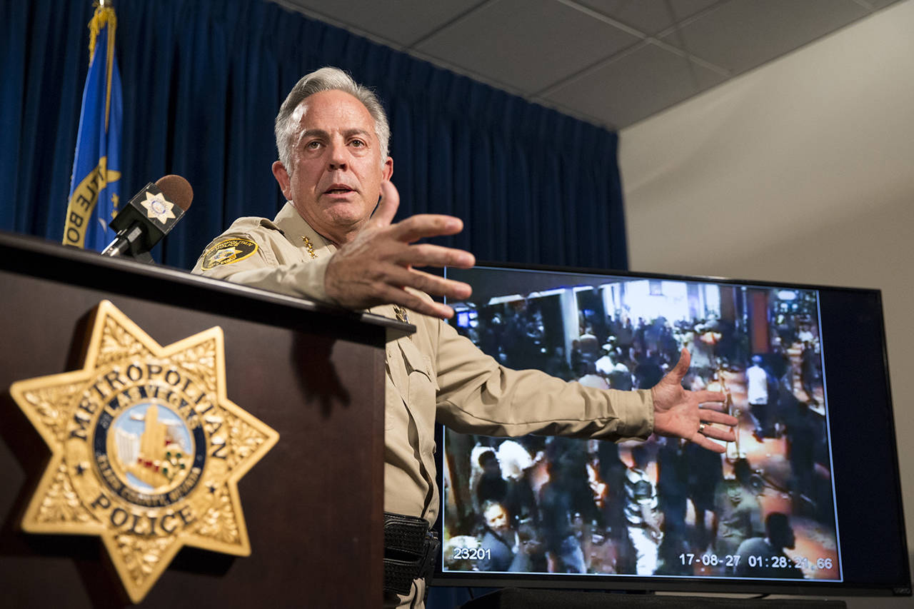 Clark County Sheriff Joe Lombardo speaks during a news conference last week in Las Vegas. (Erik Verduzco/Las Vegas Review-Journal via AP, file)