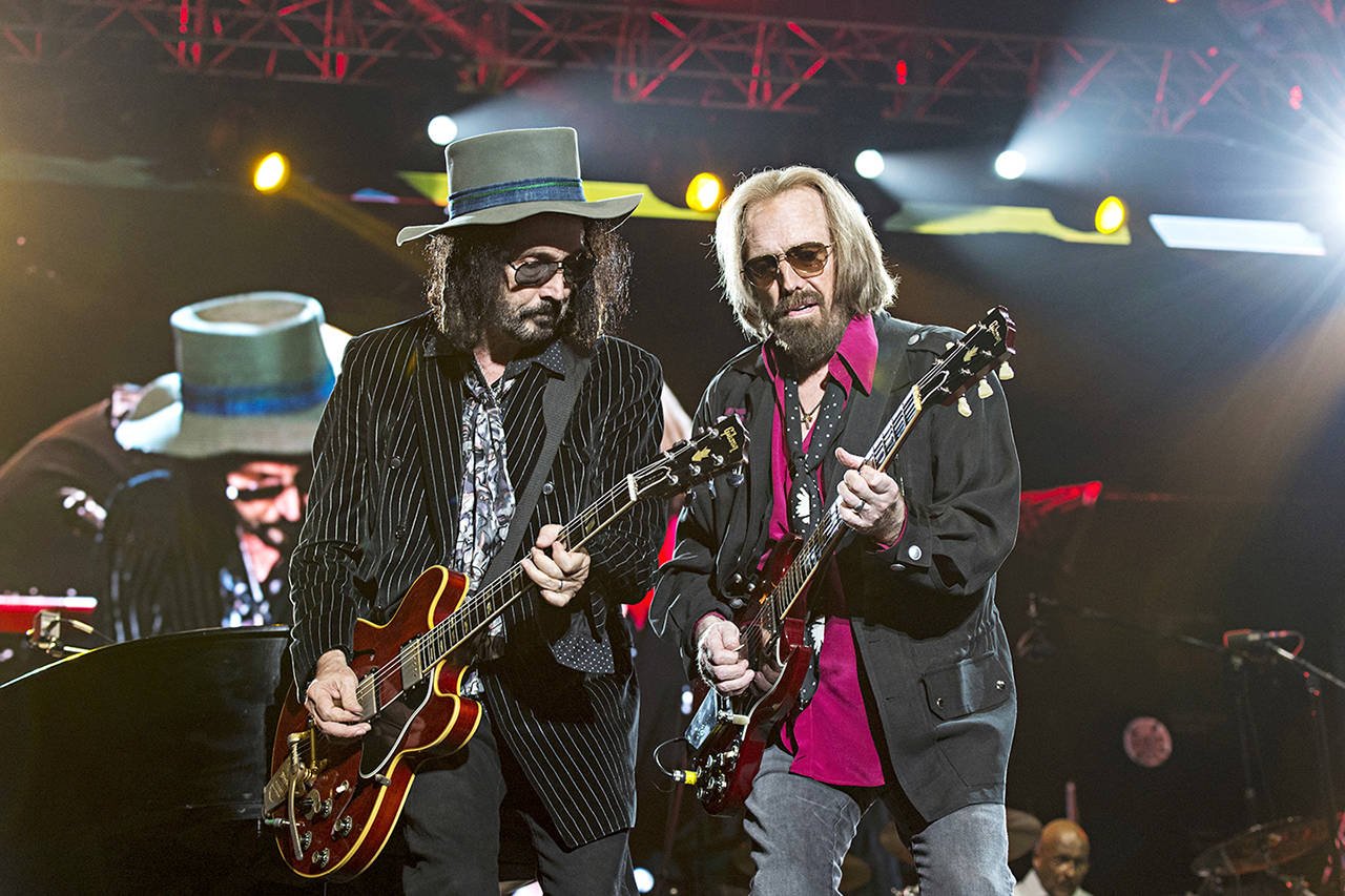 Mike Campbell (left) and Tom Petty performed at KAABOO 2017 at the Del Mar Racetrack and Fairgrounds on Sept. 17 in San Diego, California. (Photo by Amy Harris/Invision/AP)