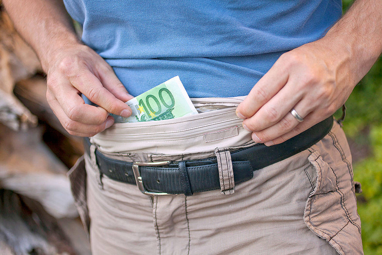 A money belt tucked underneath your clothes keeps your essentials on you as securely as your underwear.