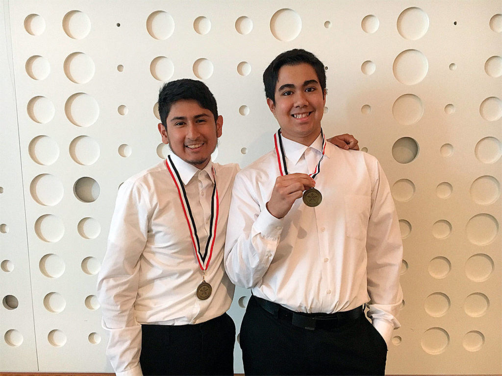 Henry M. Jackson High School’s Stephen Nguyen and Jose Coronado earned gold medals at the Family, Career and Community Leaders of America (FCCLA) national competition this summer. (Contributed photo)
