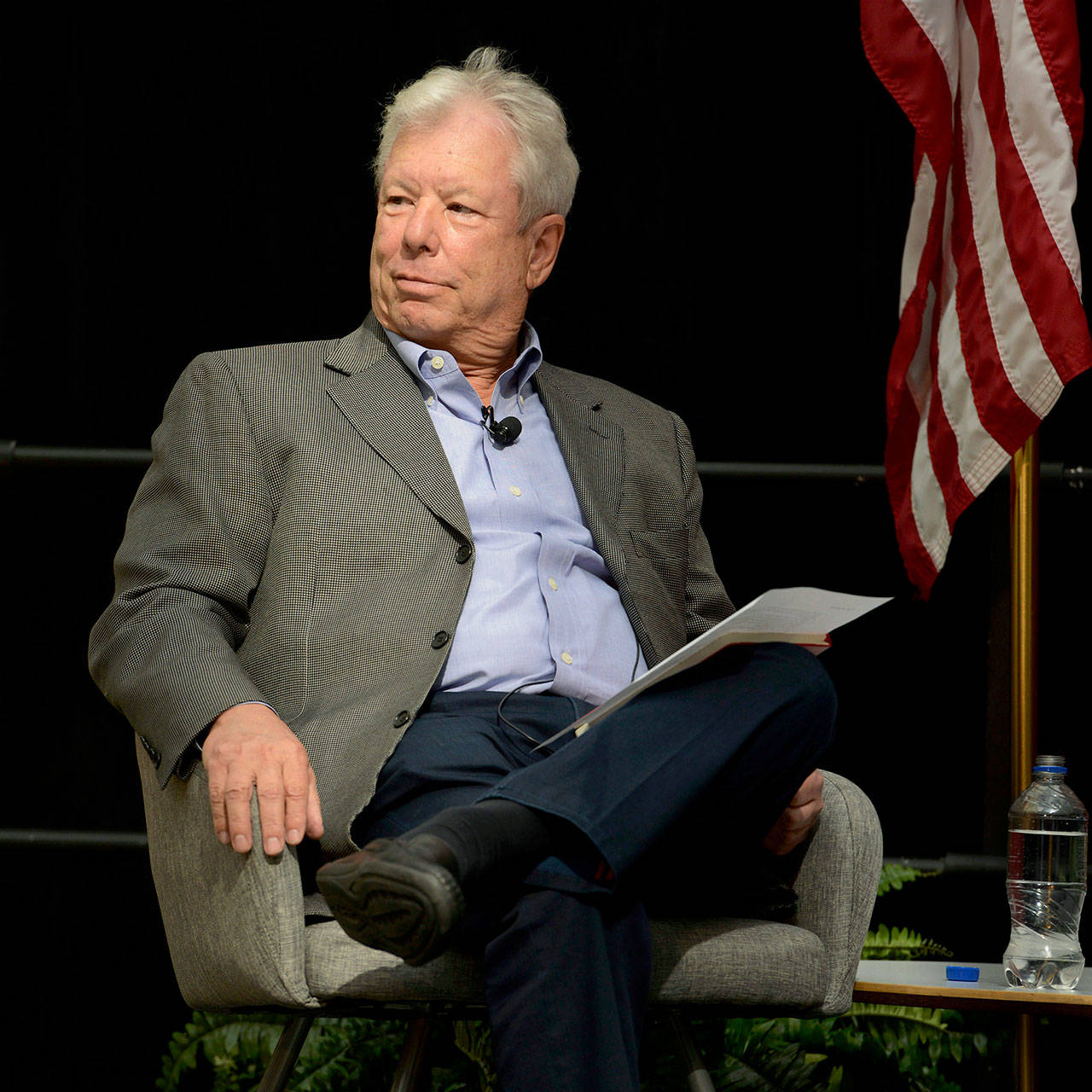University of Chicago professor Richard Thaler sits during a news conference announcing him as the winner of the Nobel economics prize on Monday in Chicago. Thaler won for documenting the way people’s behavior doesn’t conform to economic models. As one of the founders of behavioral economics, he has helped change the way economists look at the world. (AP Photo/Paul Beaty)