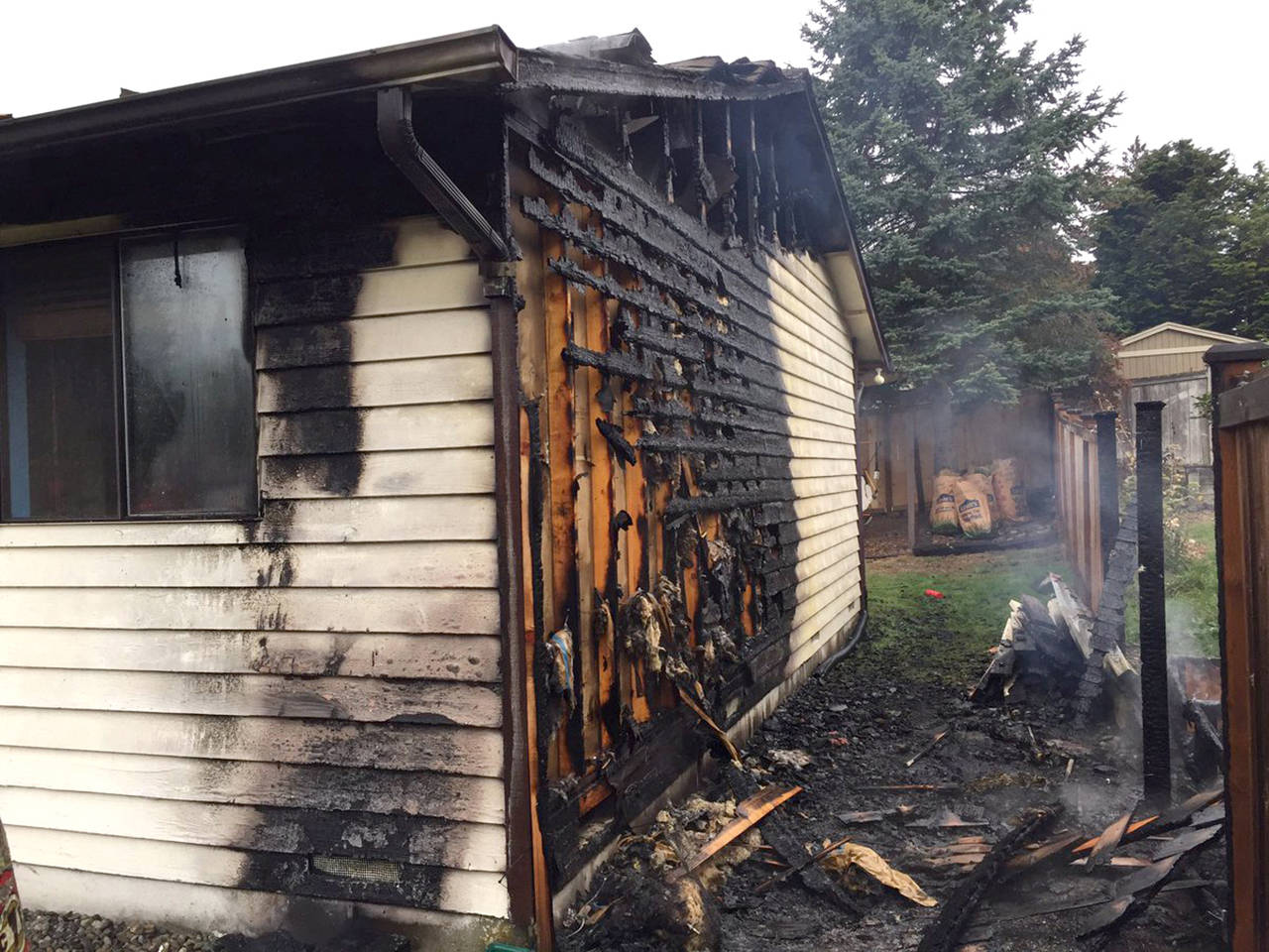 A fire damaged a home Thursday on 179th St. SE near Mill Creek. (Snohomish County Fire District 7)