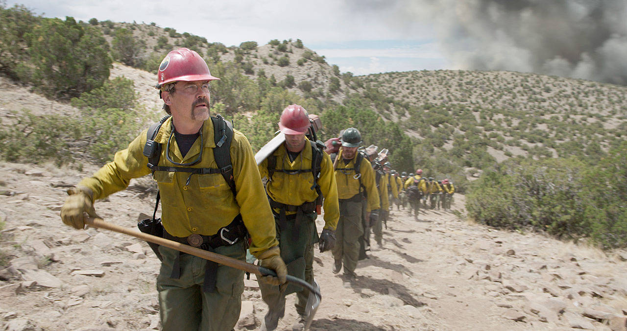 “Supe” Eric Marsh (Josh Brolin) with his crew in the film “Only the Brave.” (Sony Pictures)