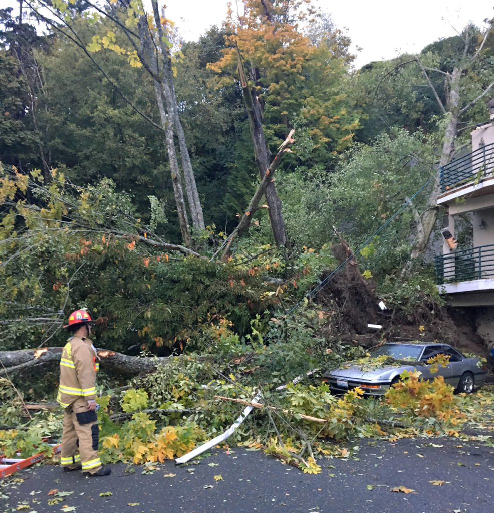 The slide damaged one home, ruptured a natural gas line and forced the evacuations of 30 homes. (South Snohomish Fire)
The slide damaged one home, ruptured a natural gas line and forced the evacuations of 30 homes. (South Snohomish Fire)
