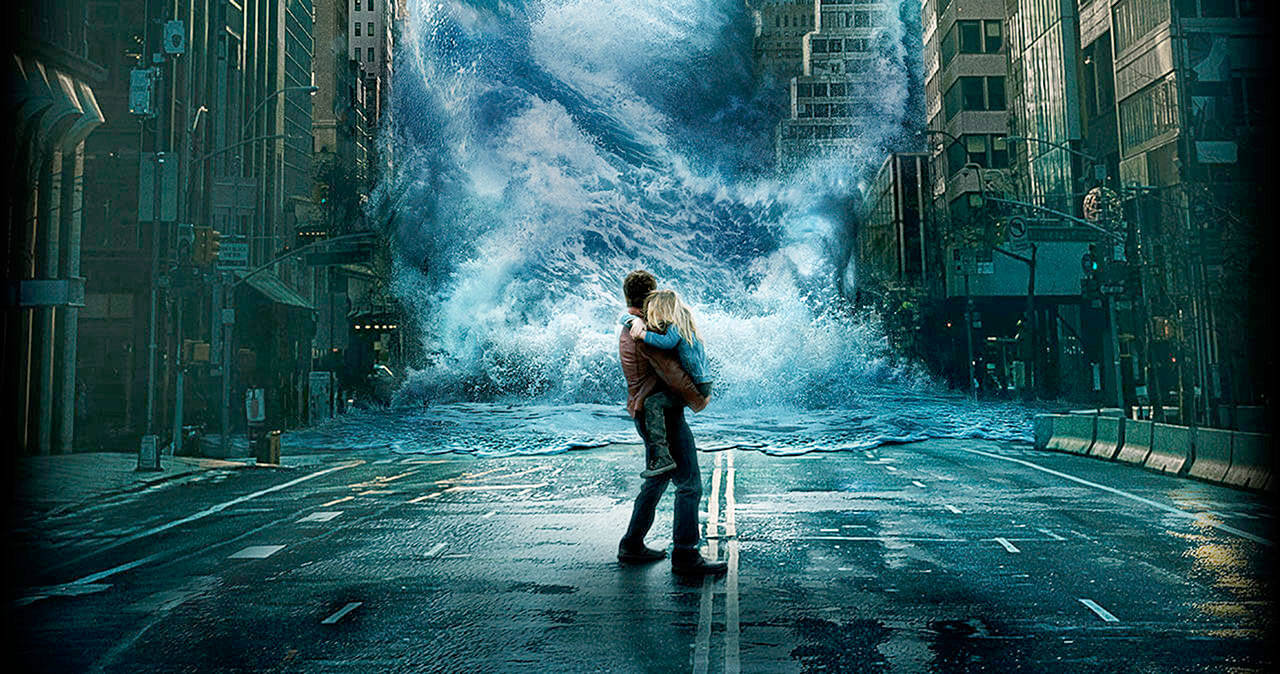 All hell breaks loose when a network of satellites designed to control the global climate start to attack Earth in “Geostorm.”