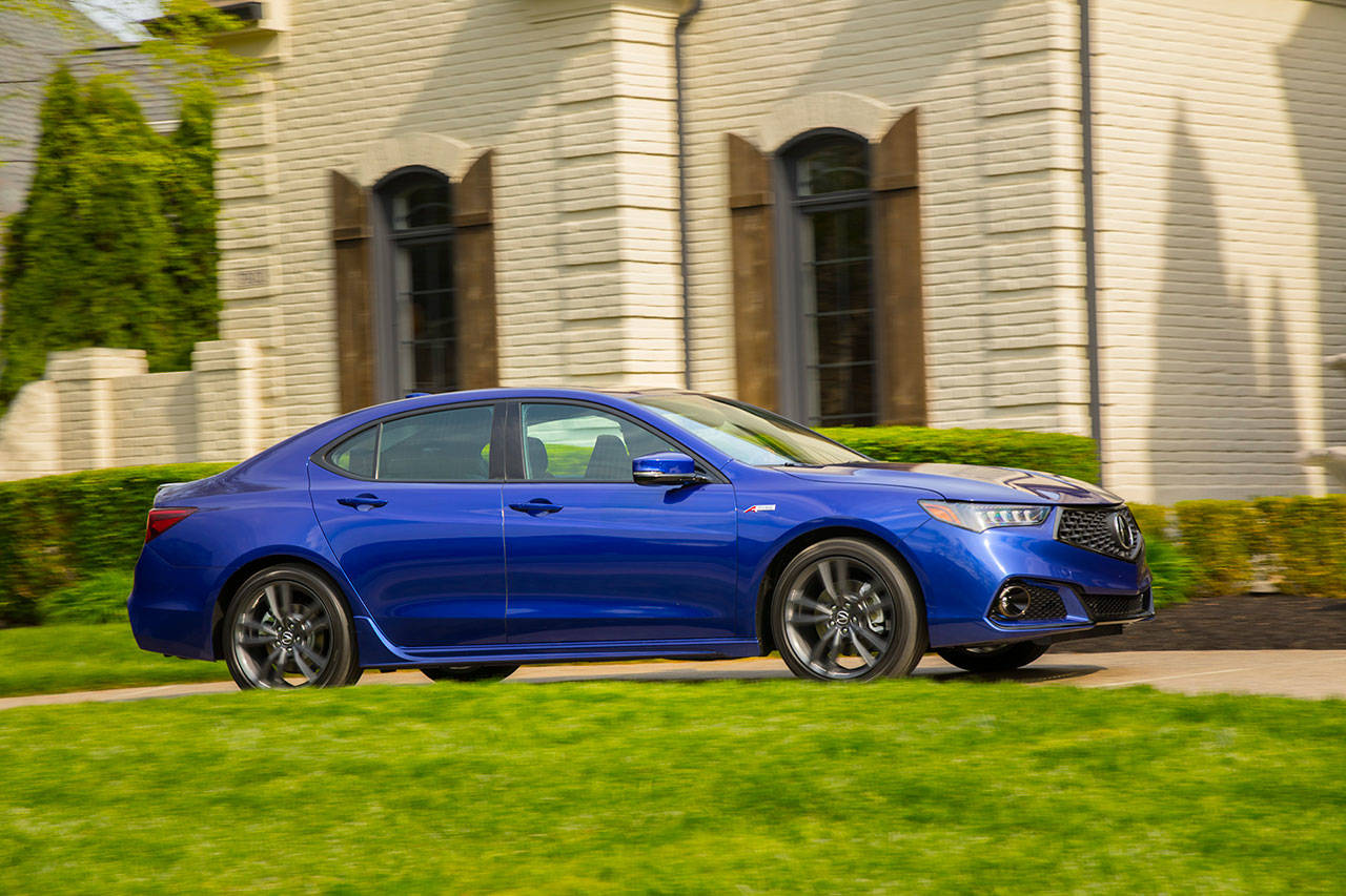 The Acura TLX is refreshed for 2018 with sportier styling and the addition of an A-Spec model. (Manufacturer photo)