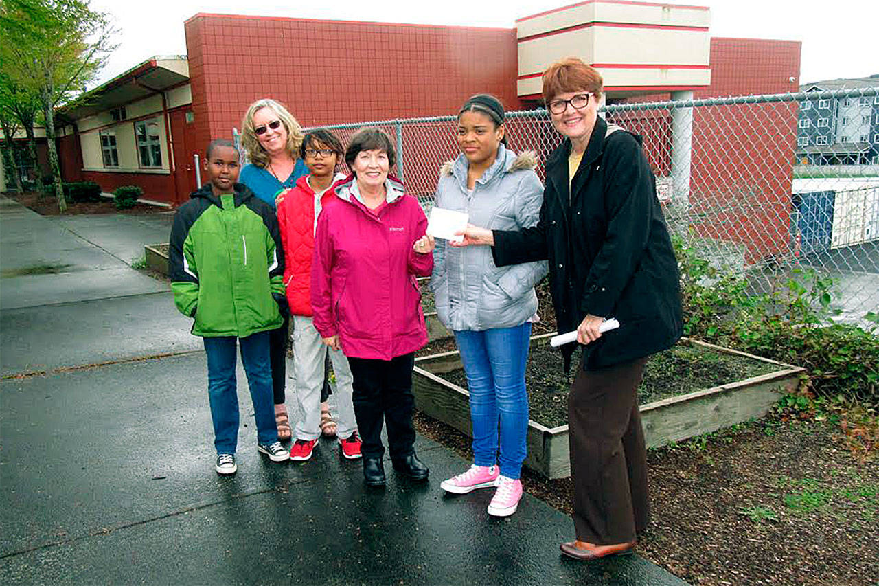 An Everett Garden Club horticulture grants for the 2016-17 year was awarded to Hawthorne Elementary School. (Contributed photo)